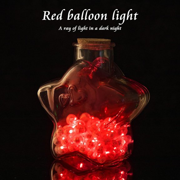 PYAN-100pcs Balloon Lights Mini Led Lights Round Long Standby Time Multicolor Ball Light Paper Lantern Balloons Lights for Birthday Party Christmas Halloween Decoration (Red, 100 PCS with Hook)