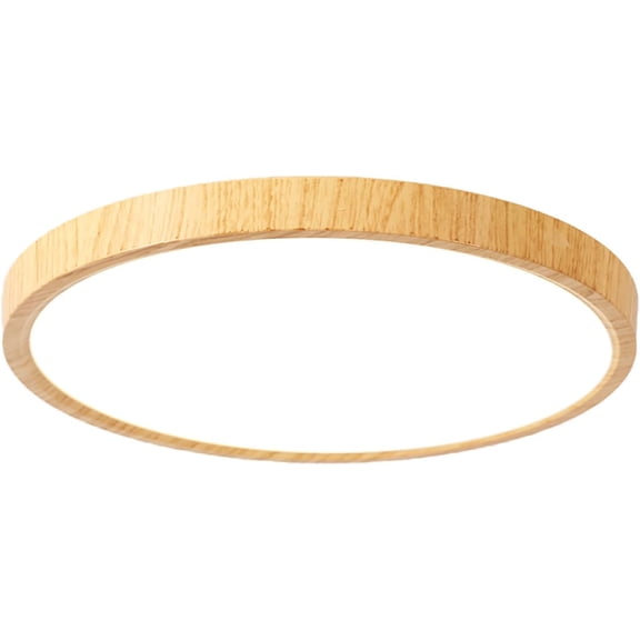 PYAN-12 Inch Wood Grain Flush Mount Ceiling Light Fixture, Modern 22W Round Flat Overhead 3000K-4000K-6000K Selectable LED Ceiling lamp for Bedroom, Living Room, Kitchen, Entryway, Office