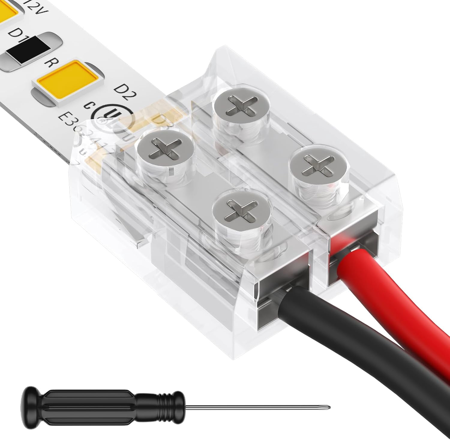 Led Mini Connector PYAN-12 Pack LED Connector 2 Pin 10mm Solderless LED Tape Lights ...