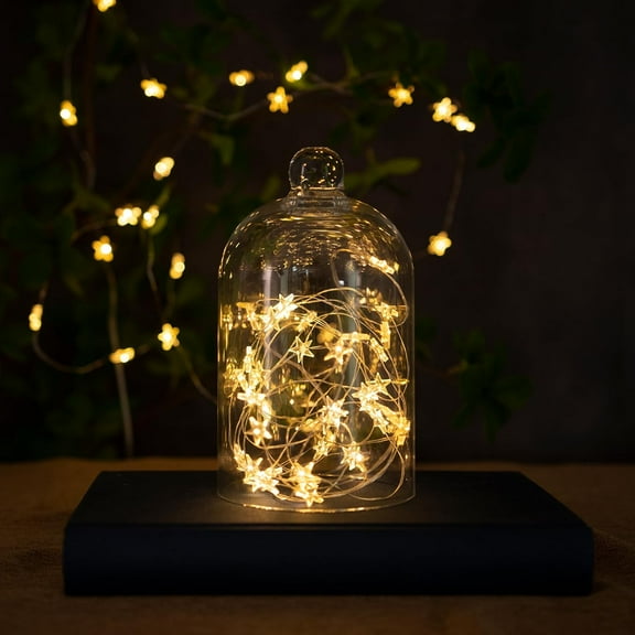 PYAN-12 Packs 6.6ft 20 LEDs Star Fairy Lights Battery Operated,Mini Star String Lights,Waterproof Twinkle Starry Light for DIY Bottle Table Christmas Ramadan Wedding Halloween Decor,Warm White