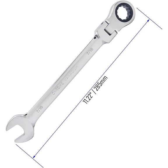 PYAN-13/16 Inch Flex-Head Ratcheting Combination Wrench SAE 72 Teeth 12 Point Ratchet Box Ended and Open End Spanner Tools, Flexible Head Gear Wrench, Heat-Treated CR-V