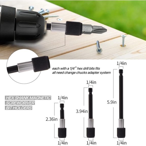 PYAN-18PCS Drill Bit Extension Set, Flexible Shaft & Hex Shank 105 Right Angle Drill Attachment, 1/4" Hex Bit Holder Extensions, 1/4 3/8 1/2" Socket Adapters, Screwdriver Bit Kit for Tight Spaces