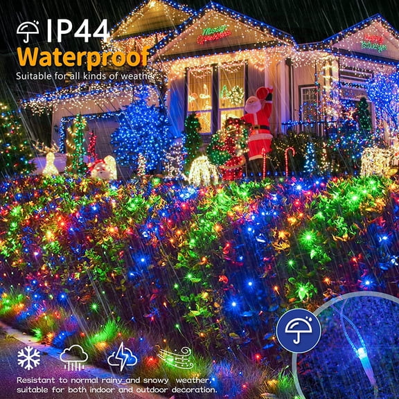 PYAN-192 LED Net Lights Outdoor Mesh Lights,8 Modes Net Light for Bushes Plug in, Waterproof Christmas Net String Light for Bushes Ceiling Wedding Indoor Outdoor(9.8ft x 6.6ft,Multicolor)