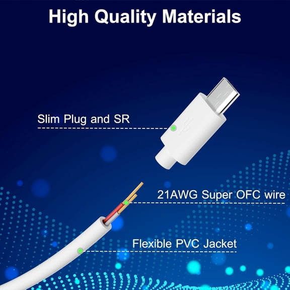 PYAN-2-Pack 35FT USB to Micro USB Extension Power Cable, Long Charging Cord, 21AWG OFC, Oxygen-Free Copper, Compatible with Wyze Cam, Nest Cam, Yi Home Camera, Kasa Cam Security Camera, White