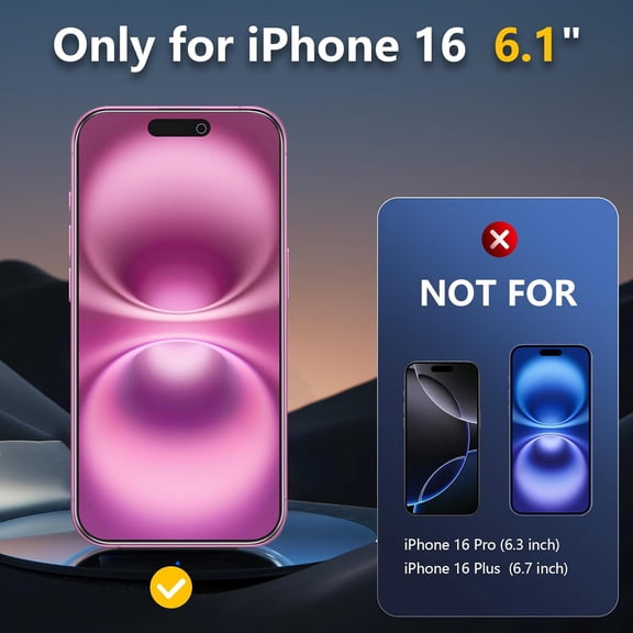 PYAN-[2 Pack Matte Screen Protector for iPhone 16, Anti-Glare Anti-Reflection and Anti-Fingerprint, 9H Tempered Glass Film, Smooth Touch