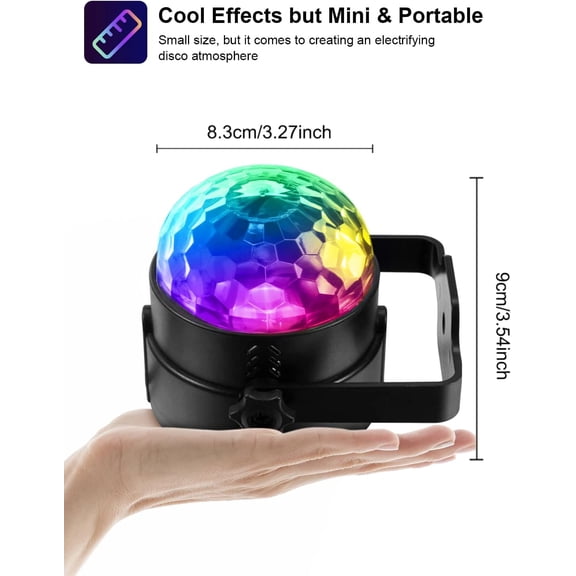 PYAN-2-Pack Sound Activated Party Lights with Remote Control, Disco Ball Light, DJ Strobe Lamp for Home Room Dance Party Supplies White Elephant Gifts Birthday Christmas Halloween Party Decorations