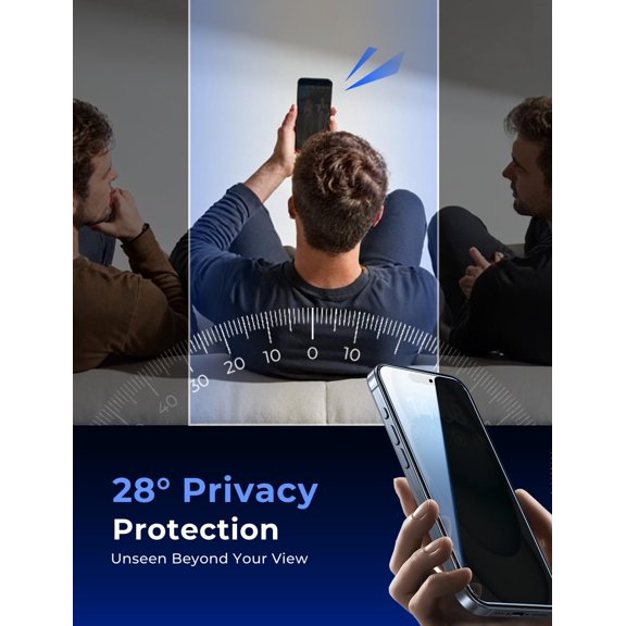 PYAN-2 Pack for iPhone 15 6.1 inch Privacy Glass Screen Protector, Auto Dust-Elimination Installation, Bubble Free, Easy Installation