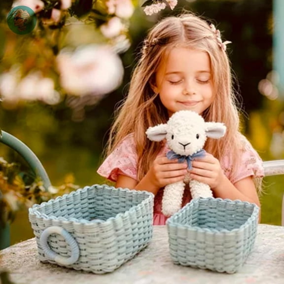 PYAN-2 Toned Recycled Paper Rope Storage Baskets Set of 3 Boho Small Organizer Bins for Home Shelves