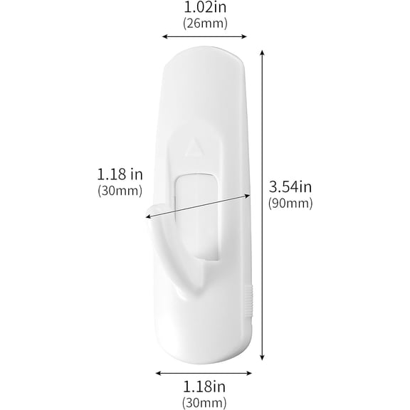 PYAN-20 Large Hooks+28 Removable Strips, White Utility Hooks, Heavy Duty with Adhesive Strips, Damage-Free Organize Hooks, No Tools Wall Hook for Hanging, Value Pack