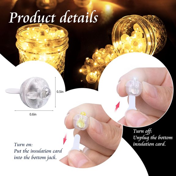 PYAN-200pcs Balloon Lights Warm White Mini Led Lights Round Long Standby Time Multicolor Ball Lamps Paper Lantern Balloon Liamps for Easter Birthday Party Christmas Halloween Decoration