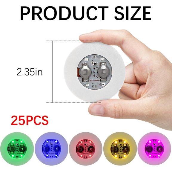 PYAN-25 Pack LED Coaster for Drinks White Light Up Bar Coasters for Bottles, Glasses, Party Decor