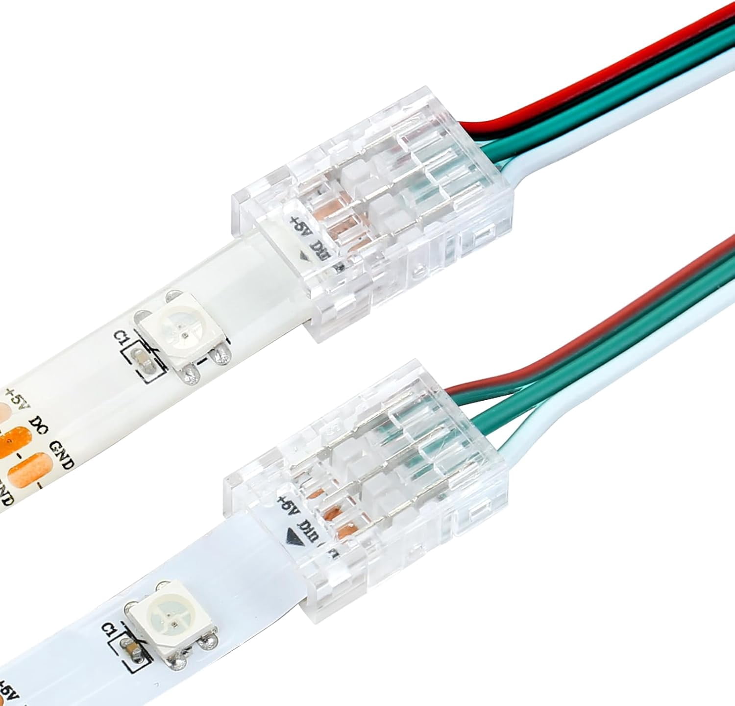 PYAN-25 Packs 3 Pin LED Connector 10mm Gapless Solderless Strip to Wire ...