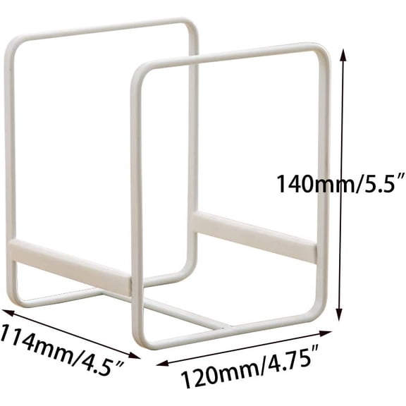 PYAN-2PCS Plate Holders Organizer, Metal Dish Storage Dying Display Rack for Cabinet, Counter and Cupboard - White Small
