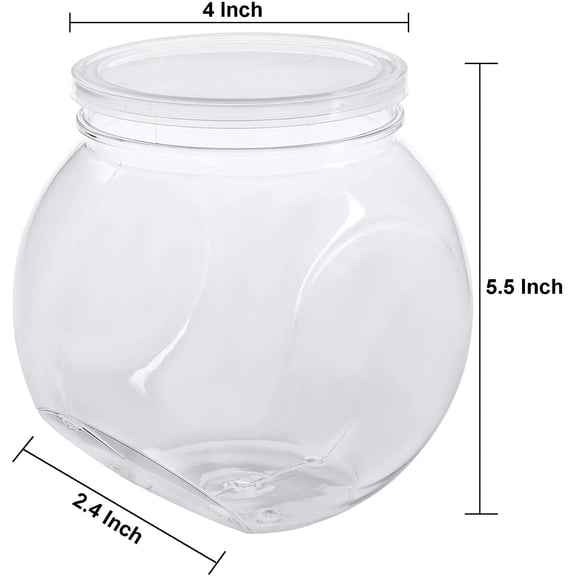 PYAN-3 Pack Candy Jars with Lids, 46 Oz Plastic Clear Cookie Storage Container Sweet Jar with Lid, Wide Mouth Opening Kitchen Countertop Jars for Candies, Jelly Beans, Cookies, Cereal, Snack