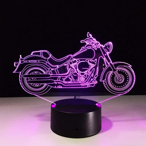 PYAN-3D Motorcycle Night Light 3D Illusion Lamp LED Motorcycle Table Lamps 7 Colors Touch Light Bedroom Decorations Centerpieces