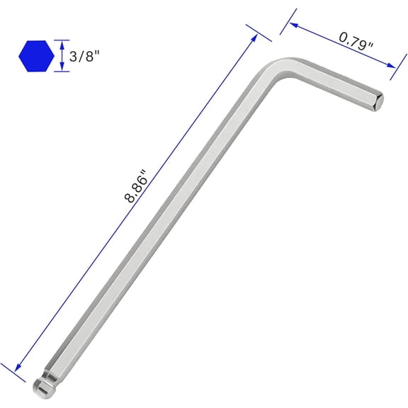 PYAN-4 PCS 3/8" Ball End Hex Key Allen Wrench, SAE Internal Hexagonal, Wrench L Shaped Long Arm Repairing Tool, CR-V