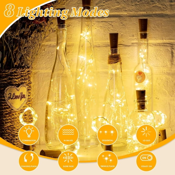 PYAN-4 Pack Cuttable Fairy Lights Battery Operated, Waterproof 20FT 60LED Twinkle Lights with Timer Indoor Outdoor, Fairy Battery String Light for Bedroom, Classroom, Wedding, Christmas Dcor(Warm Wh