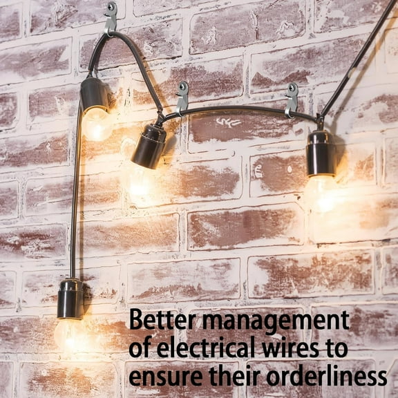 PYAN-48 Pack String Lights Hanger Hooks,Screw in Hook for Outdoor,Christmas Small Light Hook for Wire and Fairy Led Lights,Patio,Wind Chimes