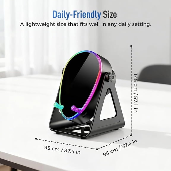 PYAN-5-in-1 Wireless Induction Bluetooth Speaker with Phone Stand, Wireless Charging, 4-13" Device Fit, 1800mAh RGB Lighting Induction Speaker for Men Women Gifts (White)