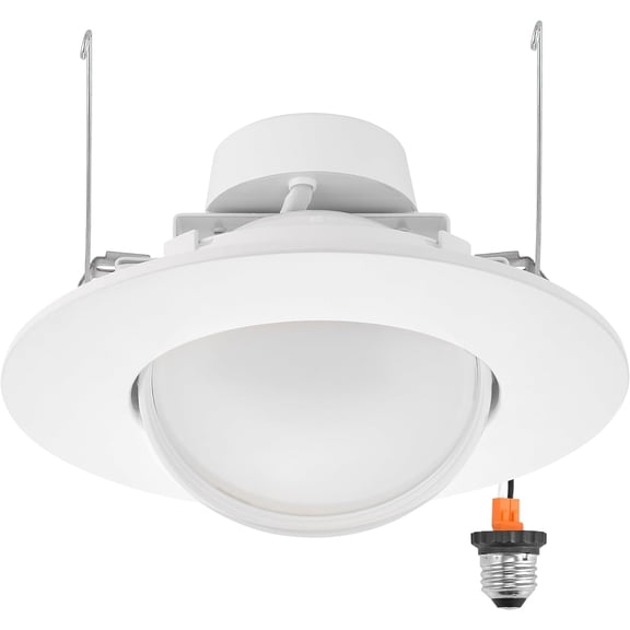 PYAN-5 in. and 6 in. Rotatable LED Retrofit Downlight Gimbal, 1100 Lumens, 11 Watts, 5 CCT 2700K/3000K/3500K/4000K/5000K, Dimmable, Plastic White Trim