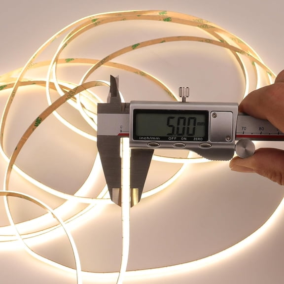 PYAN-5V COB LED Strip Narrow 5mm Width Natural White 4000K CRI 90+ Dotless 16.4ft 400LEDs/M High Density Cuttable Flexible LED Tape Light for Cabinet Home DIY Lighting Projects