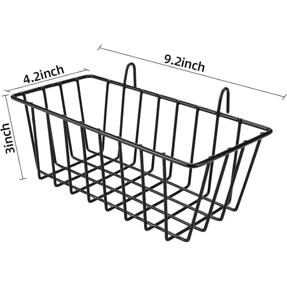 PYAN-6 Pack Wire Baskets, Wall Grid Panel Hanging Wire Basket, Black