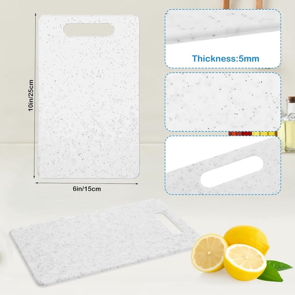 PYAN-6 Pcs Small Cutting Board for Kitchen Mini Plastic Cutting Board Set Bar Dishwasher Safe Granite Color Food for Camping Food Fruits Prep Vegetables Easy Grip