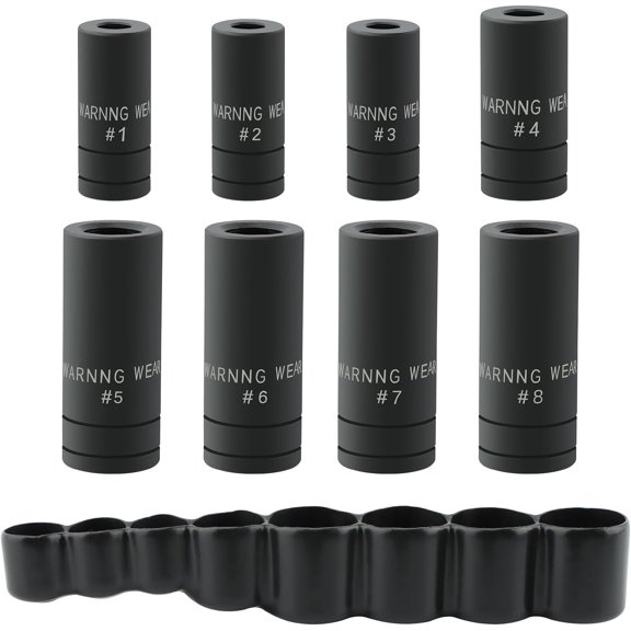 PYAN-70500 Tap Socket Set, 8-Piece Tap Socket Wrench Set Fits Fractional MCTI Standard Taps up to 1/2", 1/8" NPT & Metric Taps up to 12mm(COLOR:black)