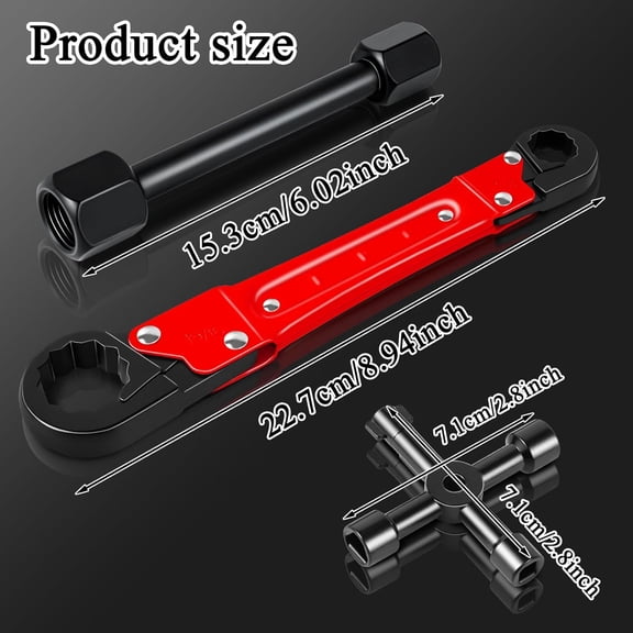 PYAN-Angle Stop Wrench Kit, Plumbing Tools, Angle-on Plumber Wrench for Quick And Hassle-Free Angle Stop And Supply Nut Installations(Red-A)