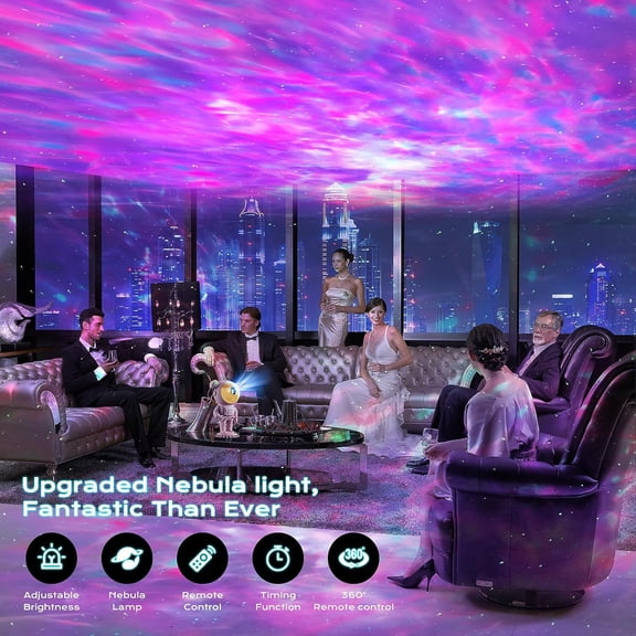 PYAN-Astronaut Galaxy Starry Sky Projector, Night Light with Remote Control & Timer, Gift (Pink)