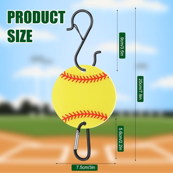 PYAN-Bag Hook for Fence - Baseball & Softball Fence Hook, Sports Bat Bag Clip for Fences, Backpack Fences Hooks with Acrylic Board for Water Bottle Lover Player Gift(Yellow,Softball)