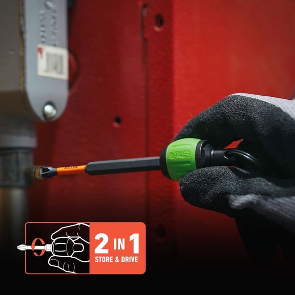 PYAN-Bit Holder Key Chain Screwdrivers - Heavy Duty 1/4" Hex Soft Ball Grip Bit Holders & Secure Keychain Carabiner. HVAC Tools w/Quick Release For Nut Drivers, Impact Driver & Drill Bits