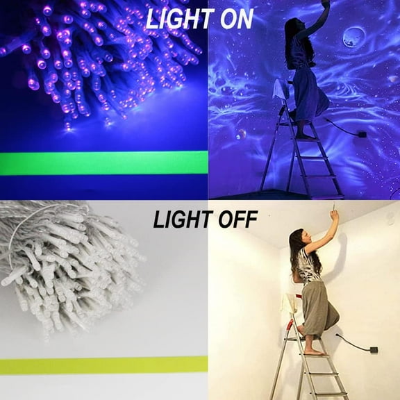 PYAN-Black Light Curtain String Lights for Glow Party 10ft x10ft 306 LEDs, Blacklight with Remote Control for Halloween Bedroom Birthday Fluorescent Party Indoor Dcor