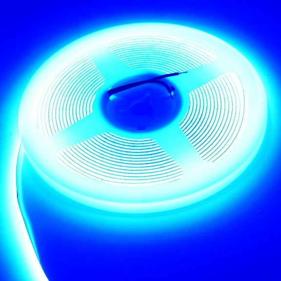 PYAN-Blue COB LED Strip,12V Ultra Thin 5mm RA>90 High CRI LED Tape Light, Cuttable Flexible, 16.4FT 2000LEDs IP30 COB LED Light for Indoor House Kitchen Room Decor (Blue)