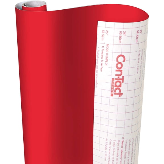 PYAN-Brand Creative Covering, Self-Adhesive Shelf Liner, Multi-Purpose Vinyl Roll, Easy to Use and Apply, 18'' x 9', Fire Engine Red