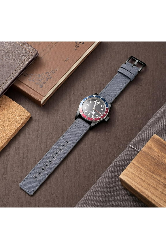 -Canvas Quick Release Watch Band,Cotton Fabric Watch Straps 18mm 19mm 20mm 21mm 22mm 24mm for Men and Women