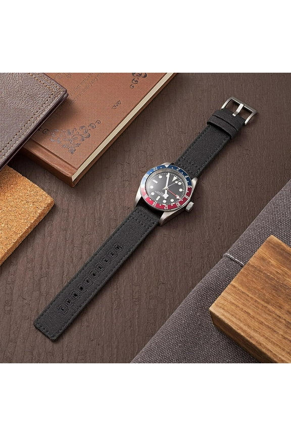 -Canvas Quick Release Watch Band,Cotton Fabric Watch Straps 18mm 19mm 20mm 21mm 22mm 24mm for Men and Women