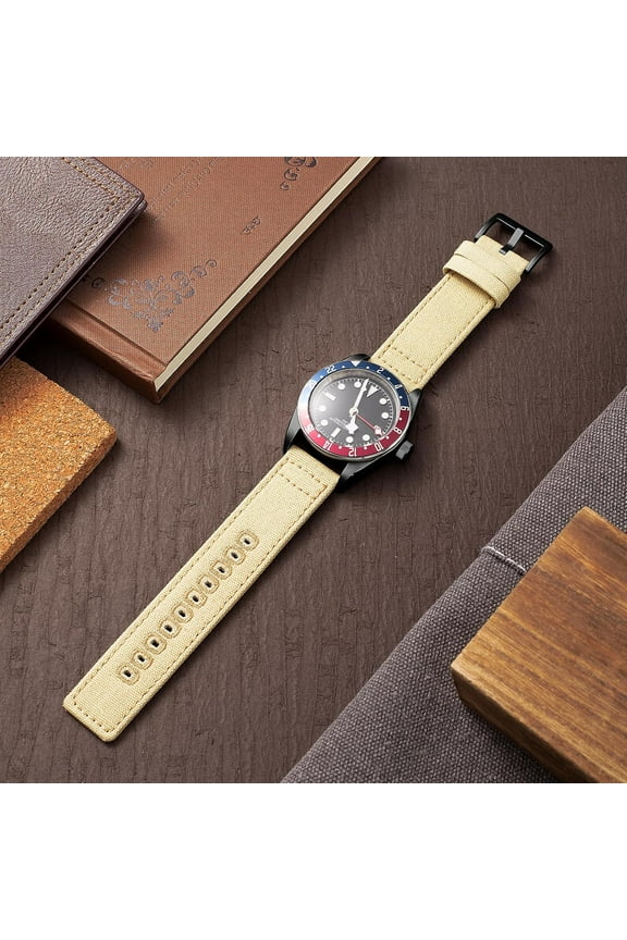 -Canvas Quick Release Watch Band,Cotton Fabric Watch Straps 18mm 19mm 20mm 21mm 22mm 24mm for Men and Women