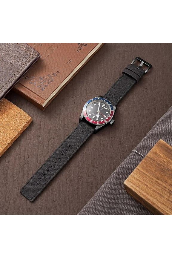 -Canvas Quick Release Watch Band,Cotton Fabric Watch Straps 18mm 19mm 20mm 21mm 22mm 24mm for Men and Women
