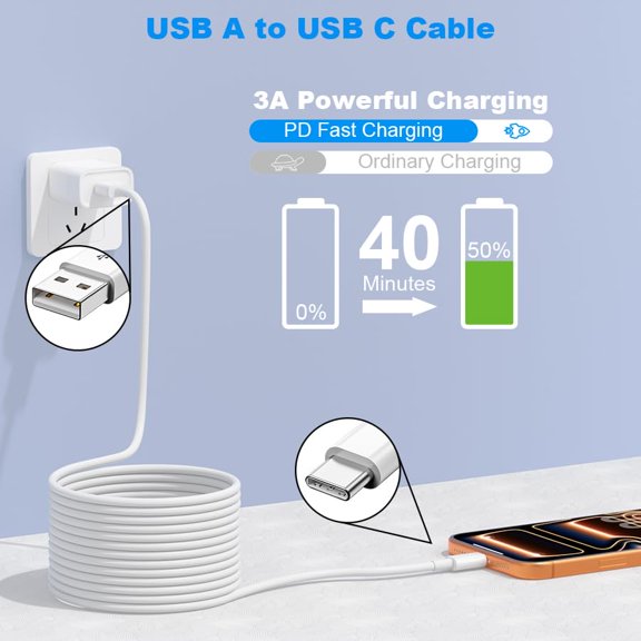 PYAN-Car Carplay Cable for iPhone 17 Pro Max/Air/16/15 Pro Max/Plus/16e Cables,2Pack USB A to USB C for iPhone USB C Cord,USB C Cable for iPad Pro/iPad Air Android Charger Cord Type-C Charging Cable