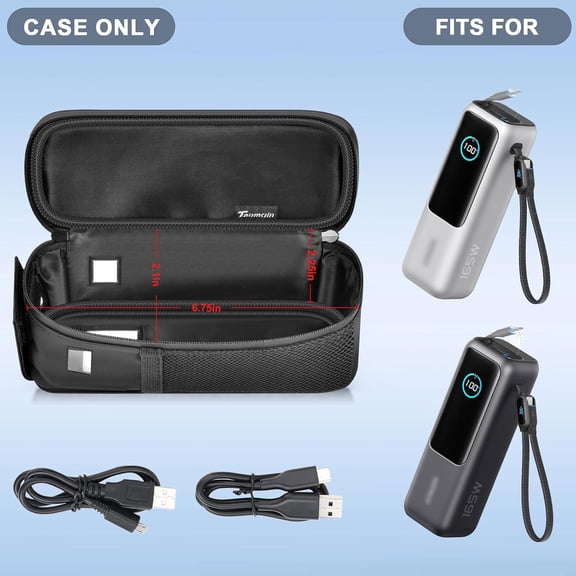 PYAN-Case Compatible with Anker Laptop Power Bank 25,000mAh, Travel Carrying Holder for Portable Charger with Triple 100W USB-C Ports &Cables for Business Air Travel /Camping /Adventure Sports (Bag O