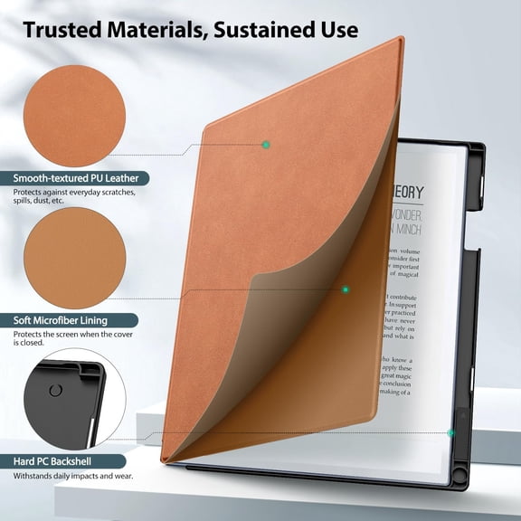 PYAN-Case Compatible for Remarkable 2 Tablet, Slim Lightweight Stand Hard Back Shell Protective Cover with Pen Holder Compatible with Remarkable 2 Paper Tablet 10.3" 2020 Released, Brown