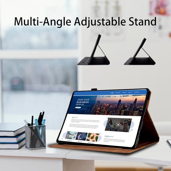 PYAN-Case for Nook 9" Lenovo Tablet 2024 / Lenovo Tab M9 (TB-310FU) 2023 PU Leather Folio Magnetic Cover Card Holder with Stylus Loop for M9 Tablet Case,Brown