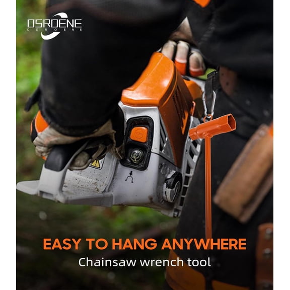 PYAN-Chainsaw Wrench, 3 Pack Orange Chainsaw Tool Chain Saw Scrench with Hook, 13 by 19mm 1/2x3/4 T Wrench Spanner Tool (3, Orange)