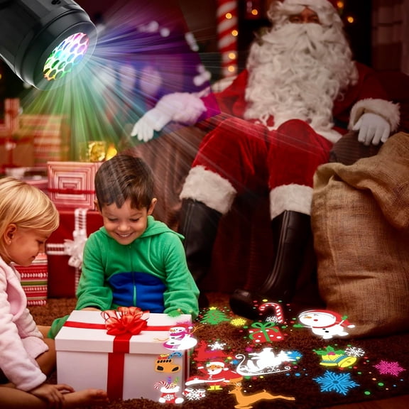 PYAN-Christmas Projector Lights Outdoor/Indoor, Christmas LED Lights Projector with Christmas Decorative Patterns for Indoor Outdoor Garden Patio Yard House Wall, Holiday Projector for Xmas Party