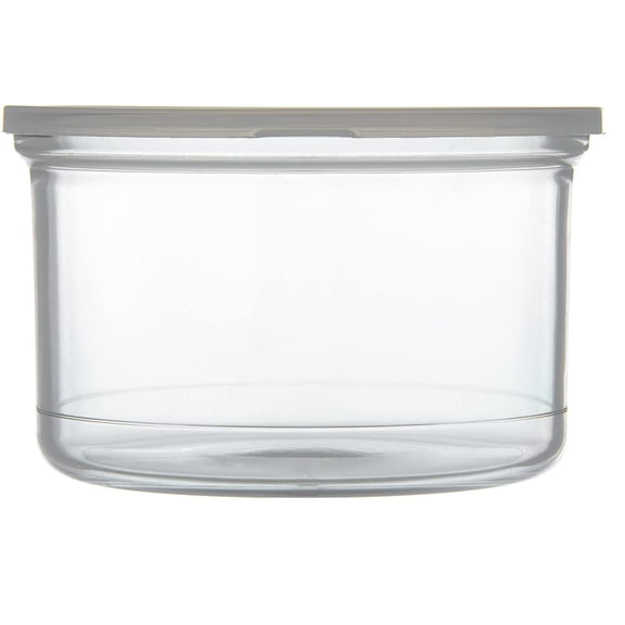 PYAN-Classic Round Storage Container Crock with Lid for Kitchen, Restaurants, Home, Plastic, 1.5 Quarts, Clear