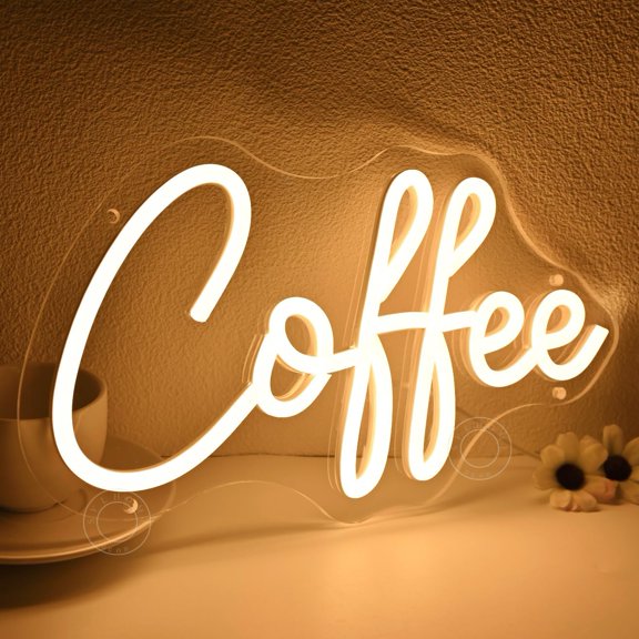 PYAN-Coffee Led Neon Light Sign Home Bedroom Business Cafe Wall Sign Decor Club Coffee Bar Station Shop Kitchen Light Up Sign 11.8" X 6.69" USB