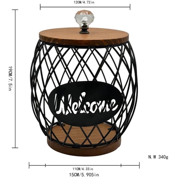 PYAN-Coffee Pod Holders Storage Basket for Kitchen Counter and Office Desktop Coffee Pods Storage Organizer with Lid