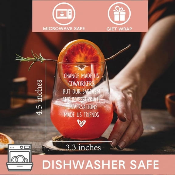 PYAN-Coworker Gifts for Women - Change Made Us Coworker Wine Glass Retirement, Moving Away, Leaving, Goodbye, Going Away Gift for Coworkers Women, Friends, Work Bestie, Thank You Christmas Gifts