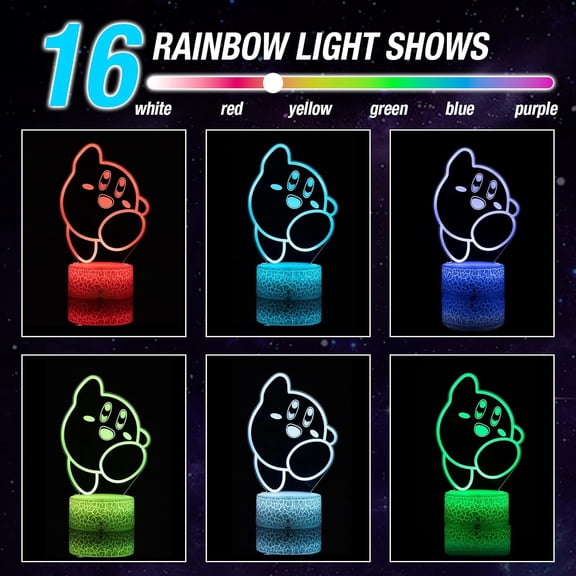 PYAN-Creative Night Light 3D Lamp Room Decor 16 Colors Changing Gifts for Christmas Birthday